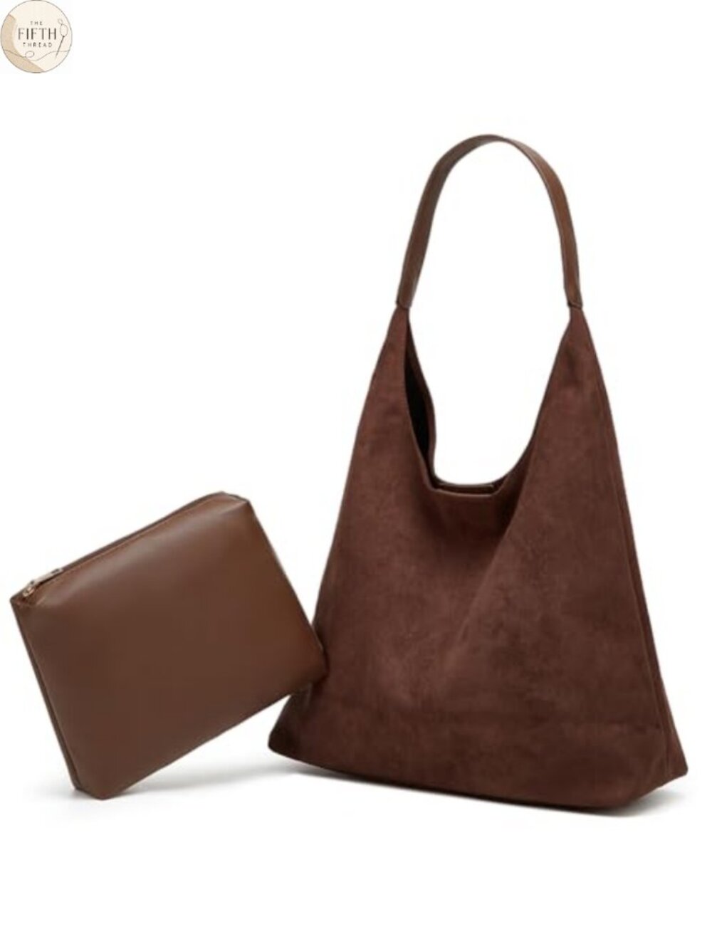 Slouchy Faux Suede Shoulder Bag Large Tote Minimalist Work Handbag Satchel